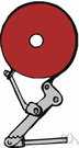 drum brake - hydraulic brake in which friction is applied to the inside of a spinning drum by the brake shoe