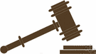 gavel - a small mallet used by a presiding officer or a judge