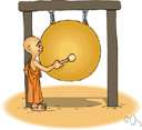 tam-tam - a percussion instrument consisting of a metal plate that is struck with a softheaded drumstick