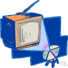 satellite television - a television system in which the signal is transmitted to an orbiting satellite that receives the signal and amplifies it and transmits it back to earth