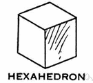 hexahedron - any polyhedron having six plane faces