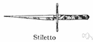 stiletto - a small dagger with a tapered blade