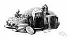 plum pudding - a rich steamed or boiled pudding that resembles cake