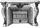 chimneypiece - shelf that projects from wall above fireplace