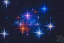 asterism - (astronomy) a cluster of stars (or a small constellation)