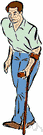 gimpiness - disability of walking due to crippling of the legs or feet
