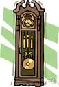 longcase clock - a pendulum clock enclosed in a tall narrow case