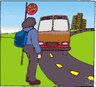 bus route - the route regularly followed by a passenger bus