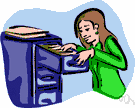 file cabinet - office furniture consisting of a container for keeping papers in order