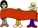streamer - long strip of cloth or paper used for decoration or advertising