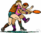 rugby football - a form of football played with an oval ball