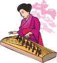 koto - Japanese stringed instrument that resembles a zither