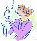 chitter - make high-pitched sounds, as of birds
