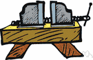 bench vise - a holding device attached to a workbench