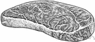beefsteak - a beef steak usually cooked by broiling
