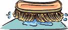 scrubber - a worker who uses a scrub brush to clean a surface (usually a floor or deck)