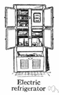electric refrigerator - a refrigerator in which the coolant is pumped around by an electric motor