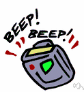 beep - a short high tone produced as a signal or warning
