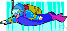 aquanaut - an underwater swimmer equipped with a face mask and foot fins and either a snorkel or an air cylinder
