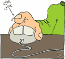 mouse click - depression of a button on a computer mouse