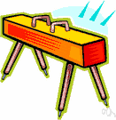 side horse - a gymnastic horse with a cylindrical body covered with leather and two upright handles (pommels) near the center