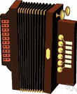 piano accordion - a portable box-shaped free-reed instrument