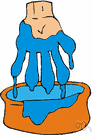 fingerpaint - paint that has the consistency of jelly