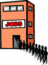 unemployment line - a queue of people waiting for employment