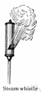 steam whistle - a whistle in which the sound is produced by steam