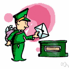 call box - a numbered compartment in a post office where mail is put to be called for