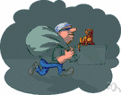 cat burglar - a burglar who unlawfully breaks into and enters another person's house