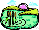 marshland - low-lying wet land with grassy vegetation