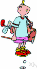 golf caddie - an attendant who carries the golf clubs for a player