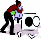 tumble dry - dry by spinning with hot air inside a cylinder