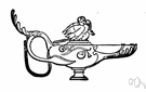 Aladdin - in the Arabian Nights a boy who acquires a magic lamp from which he can summon a genie