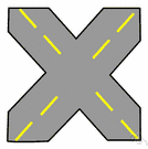 crossing - a junction where one street or road crosses another