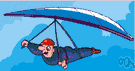 stunt kite - a maneuverable kite controlled by two lines and flown with both hands