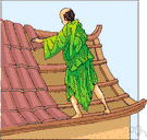 tile roof - a roof made of fired clay tiles