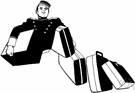 bellman - someone employed as an errand boy and luggage carrier around hotels