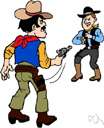 shootout - a fight involving shooting small arms with the intent to kill or frighten