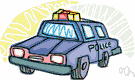 patrol car - a car in which policemen cruise the streets