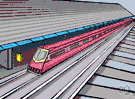 train depot - terminal where trains load or unload passengers or goods