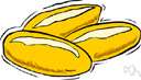 Italian bread - unsweetened yeast-raised bread made without shortening and baked in long thick loaves with tapered ends