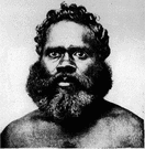 Åbo - a dark-skinned member of a race of people living in Australia when Europeans arrived