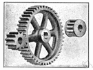 pinion - a gear with a small number of teeth designed to mesh with a larger wheel or rack