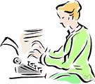 typewriter - hand-operated character printer for printing written messages one character at a time