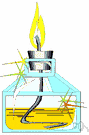 oil lamp - a lamp that burns oil (as kerosine) for light