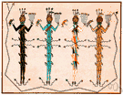 sand painting - a painting done by Amerindians (especially Navaho)