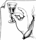 liqueur glass - a small glass for serving a small amount of liqueur (typically after dinner)