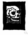 death's head - a human skull (or a representation of a human skull) used as a symbol of death